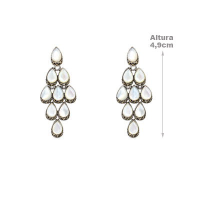Brinco de Prata com Pedras - 68528