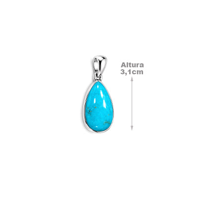 Pingente de Prata com Turquesa - 68548