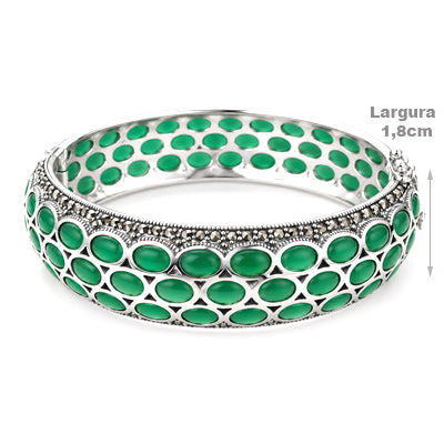 Bracelete de Prata com Pedras - 68596