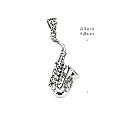 Pingente de Prata Saxofone - 68633