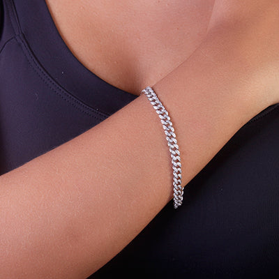 Pulseira de Prata Elo com Zircônias - 68661
