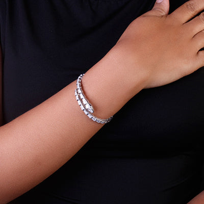 Bracelete de Prata Serpente - 68664