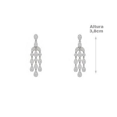 Brinco de Prata com Zircônias - 68670