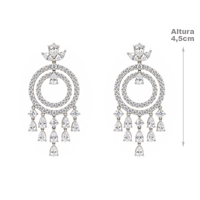 Brinco de Prata com Zircônias - 68689