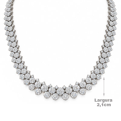 Gargantilha de Prata com Zircônias - 68697