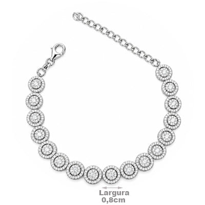 Pulseira de Prata com Zircônias - 68700