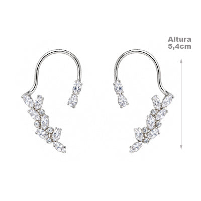 Brinco de Prata Contorno de Orelha (Ear Cuff) - 68717