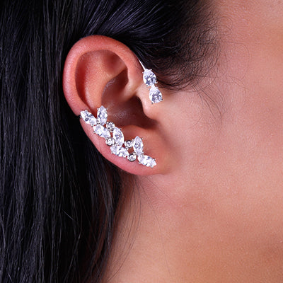 Brinco de Prata Contorno de Orelha (Ear Cuff) - 68717