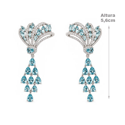 Brinco de Prata com Pedras - 68720
