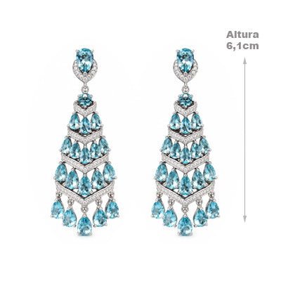 Brinco de Prata com Pedras - 68725