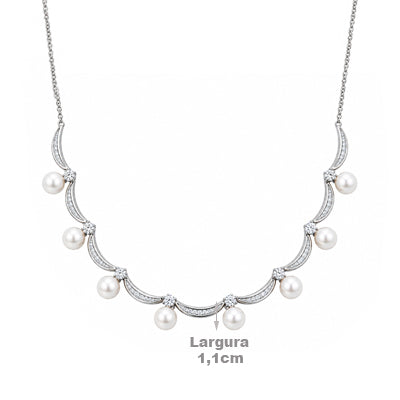 Gargantilha de Prata com Pedras - 68735
