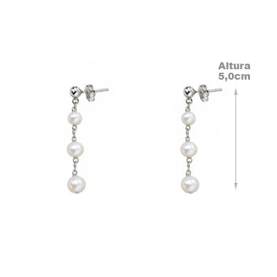 Brinco de Prata com Pérola - 68743