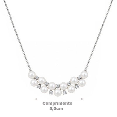 Gargantilha de Prata com Pedras - 68746