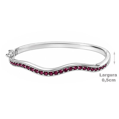 Bracelete de Prata com Rubi - 68749