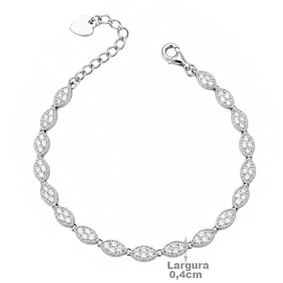 Pulseira de Prata com Zircônias - 68778