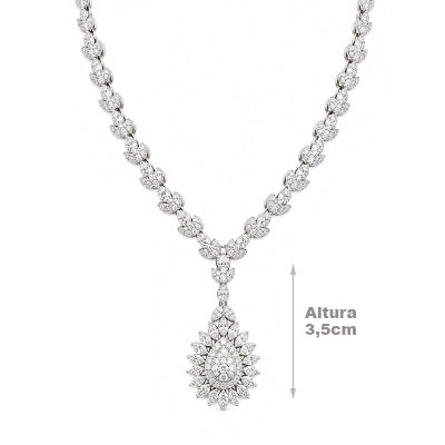 Gargantilha de Prata com Zircônias - 68796