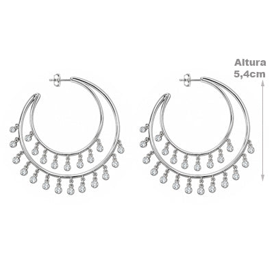 Argola de Prata com Zircônia - 68815