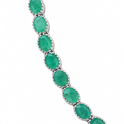 Gargantilha de Prata com Esmeralda - 68844