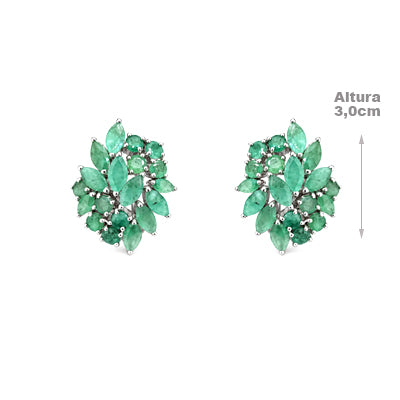 Brinco de Prata com Esmeralda - 68851