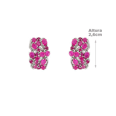 Brinco de Prata com Rubi - 68852