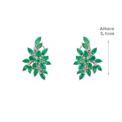 Brinco de Prata com Esmeralda - 68853