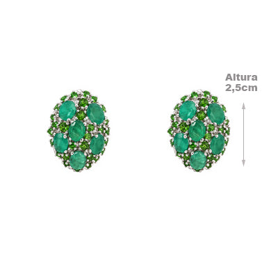 Brinco de Prata com Pedras - 68855