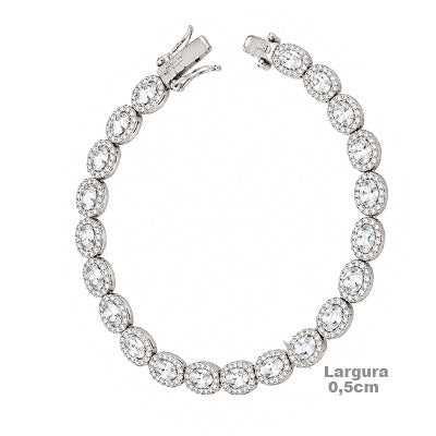 Pulseira de Prata com Zircônia - 68899