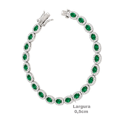 Pulseira de Prata com Pedras - 68901