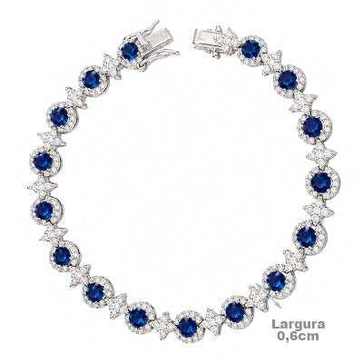 Pulseira de Prata com Pedras - 68904