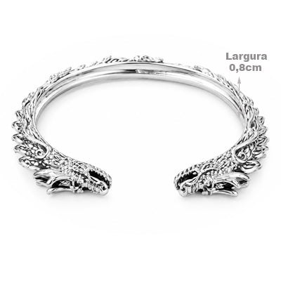 Bracelete de Prata Dragão - 69014