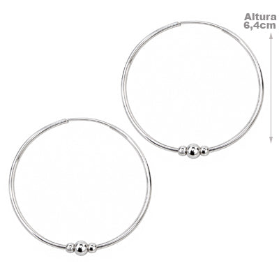 Argola de Prata com Bolas - 69024