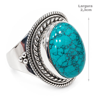 Anel de Prata com Turquesa - 69147