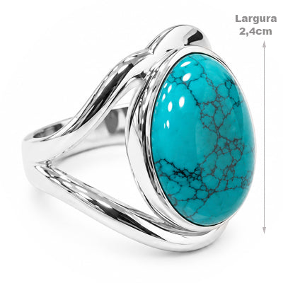 Anel de Prata com Turquesa - 69170