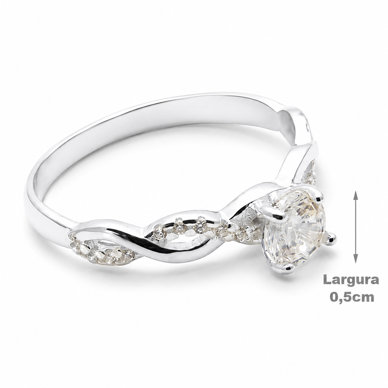 Anel de Prata Zircônia - 37515