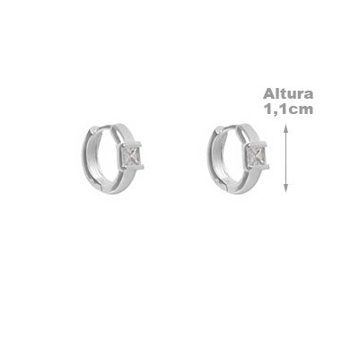Argola de Prata com Zircônia