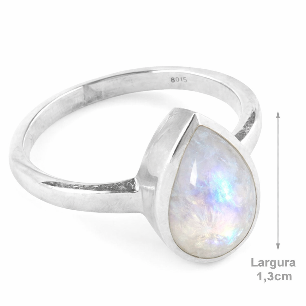 Anel de Prata com Pedra da Lua - 65606