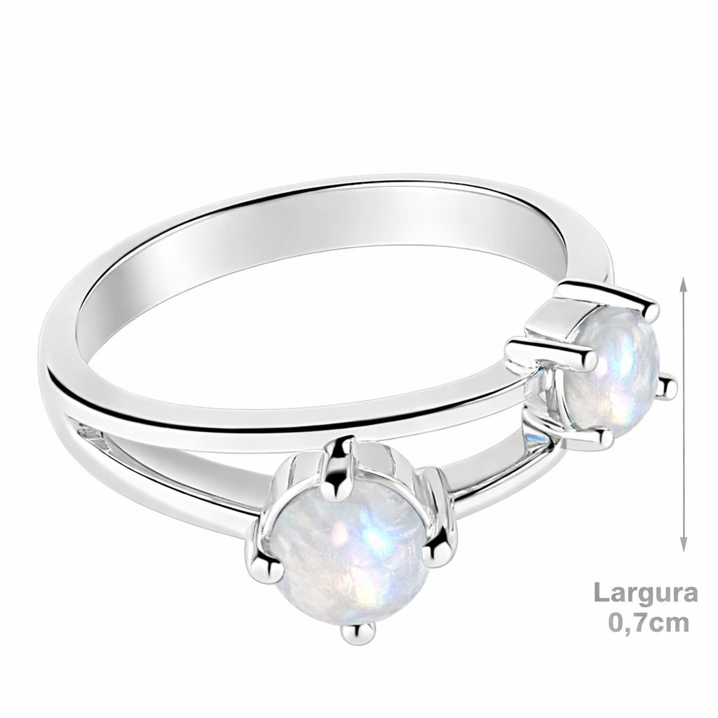 Anel de Prata com Pedra da Lua - 67933