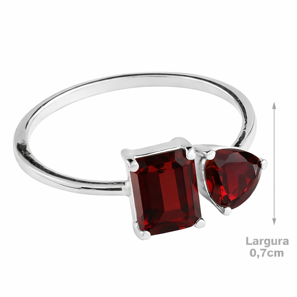Anel de Prata com Granada - 67730