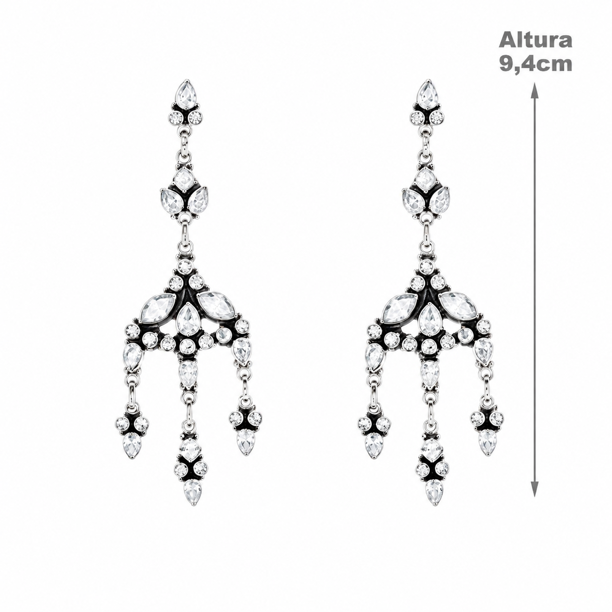 Brinco de Prata com Zircônias - 16305