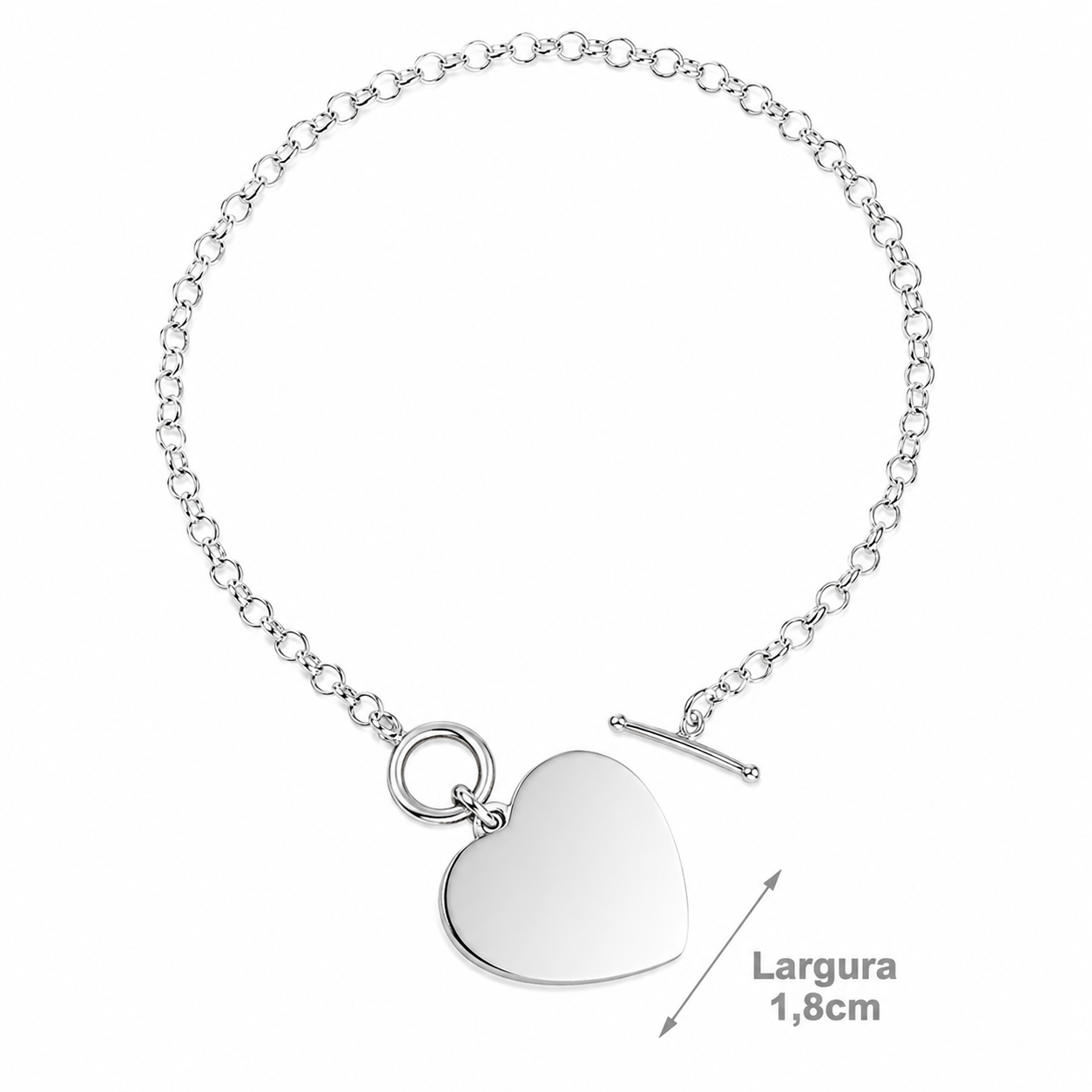Pulseira de Prata Coração - 59168