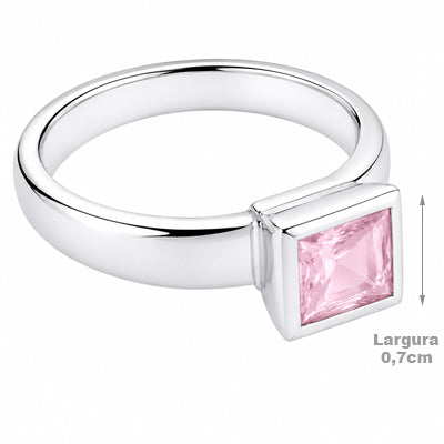 Anel de Prata com Quartzo Rosa - 64372