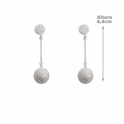 Brinco de Prata com Zircônias - 18474
