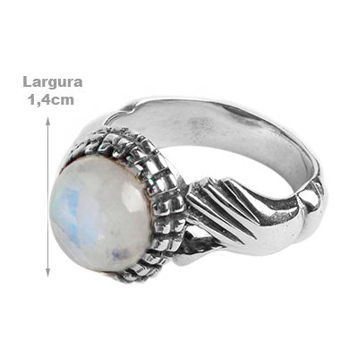 Anel de Prata com Pedra da Lua - 53876
