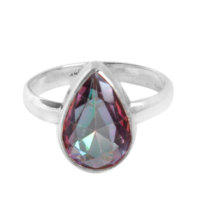 Anel de Prata com Cristal - 55700