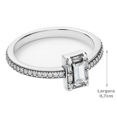 Anel de Prata com Zircônia - 48564