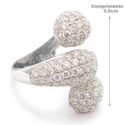 Anel de Prata com Zircônias - 22518