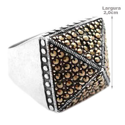 Anel de Prata com Marcassitas - 29544