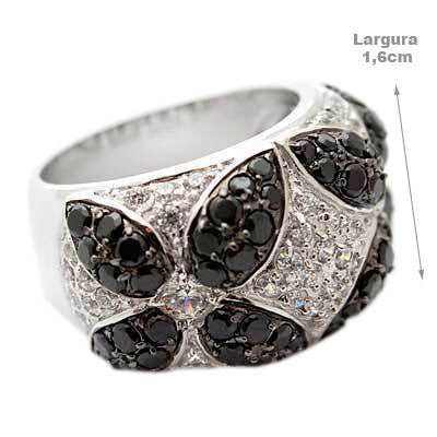 Anel de Prata Flor com Zircônias - 30332
