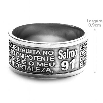 Anel de Prata Salmo 91 - 34048