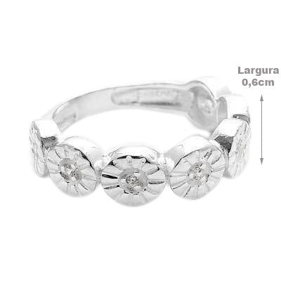Anel de Prata com Zircônias - 34162